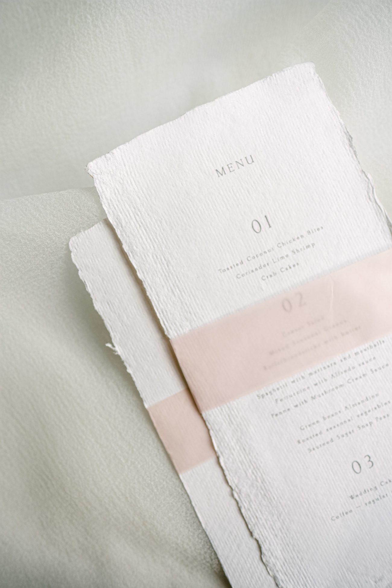 Handmade Paper Wedding Menus - Image 2