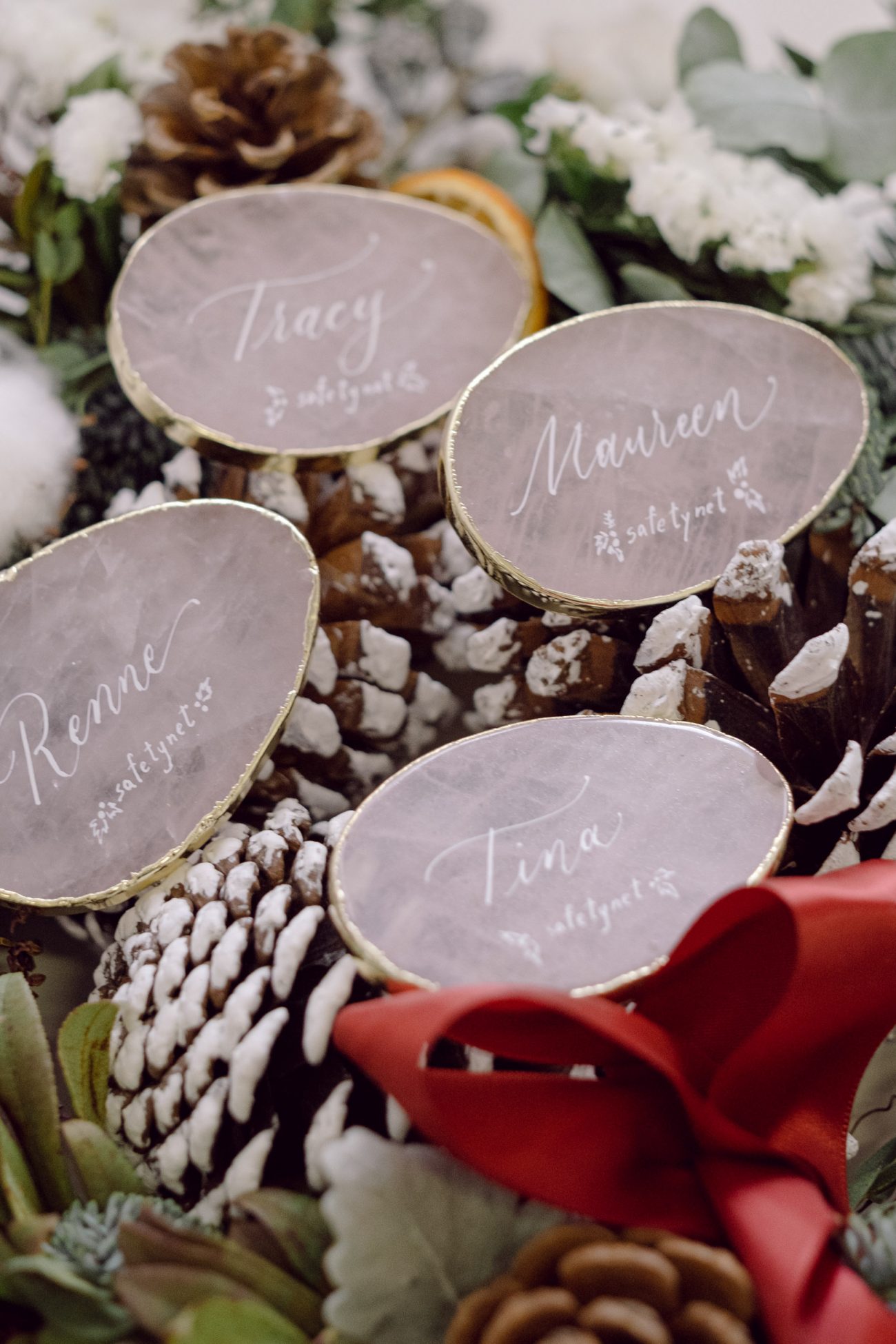 Pink Crystal place card| calligraphy place card | Bridesmaid gift | Wedding escort cards - Image 3