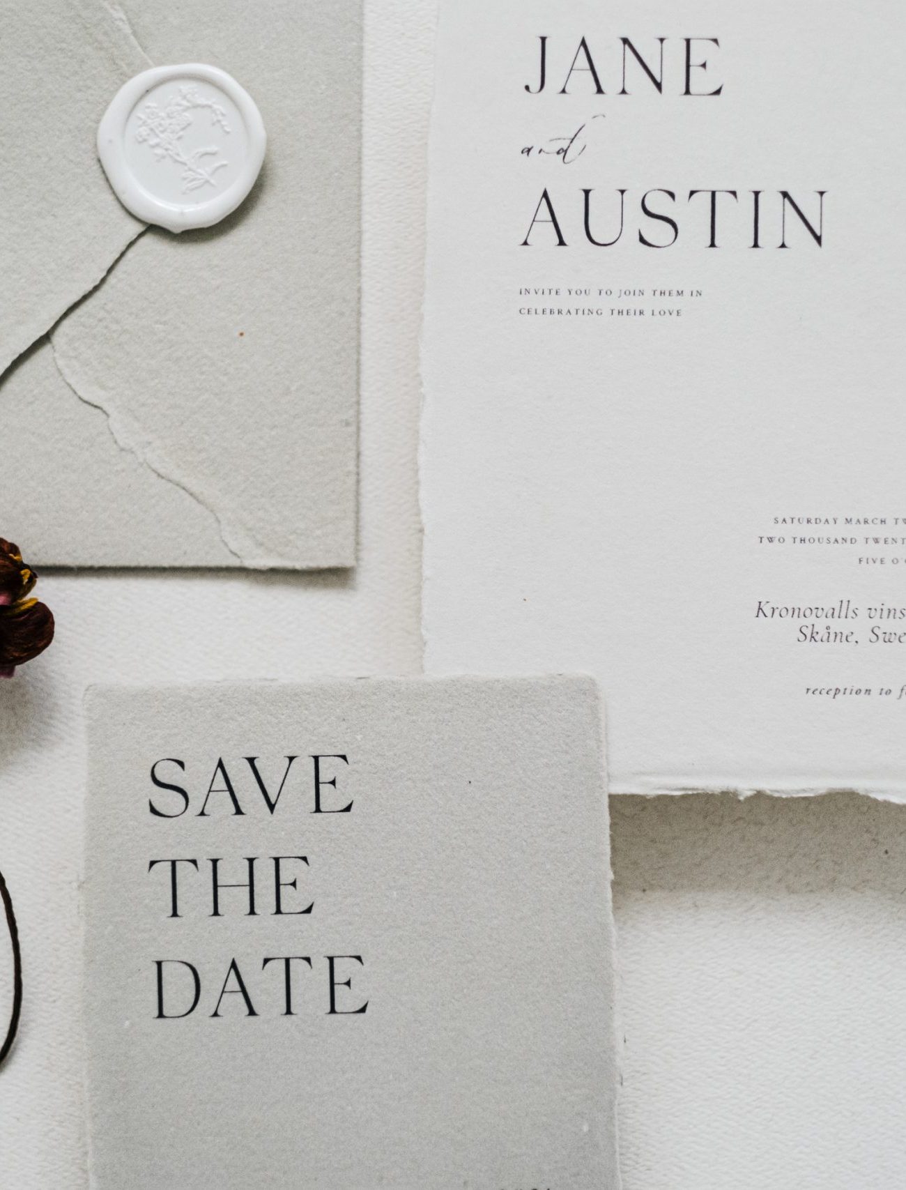 Contemporary wedding stationery