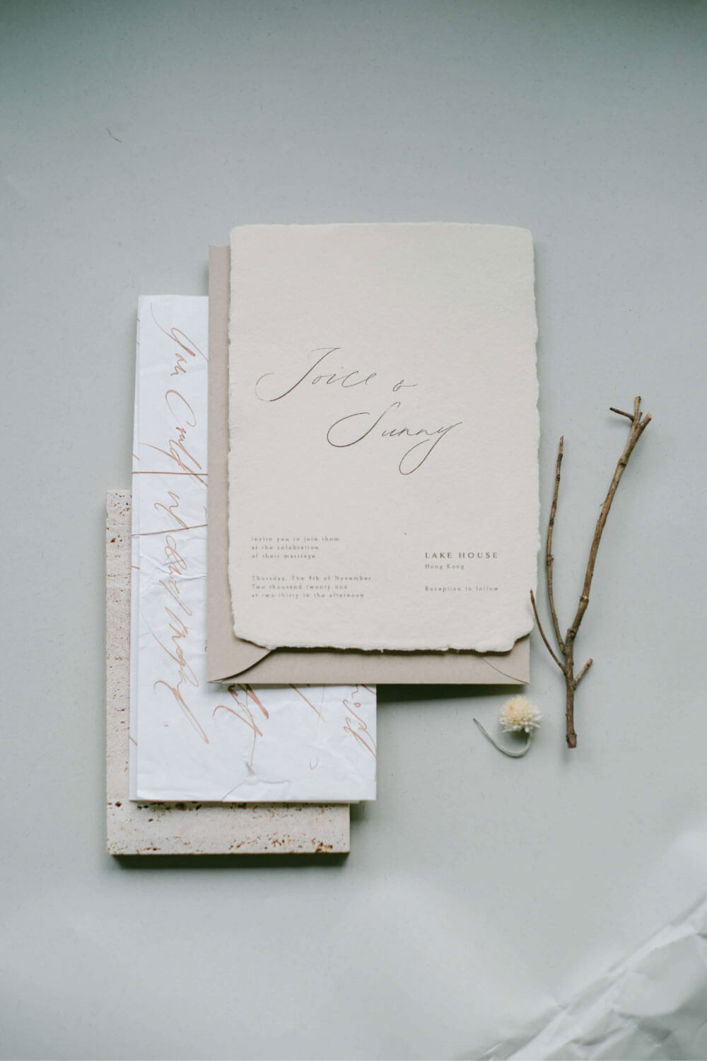 Joice - Japandi/wabisabi Inspired Wedding invitation