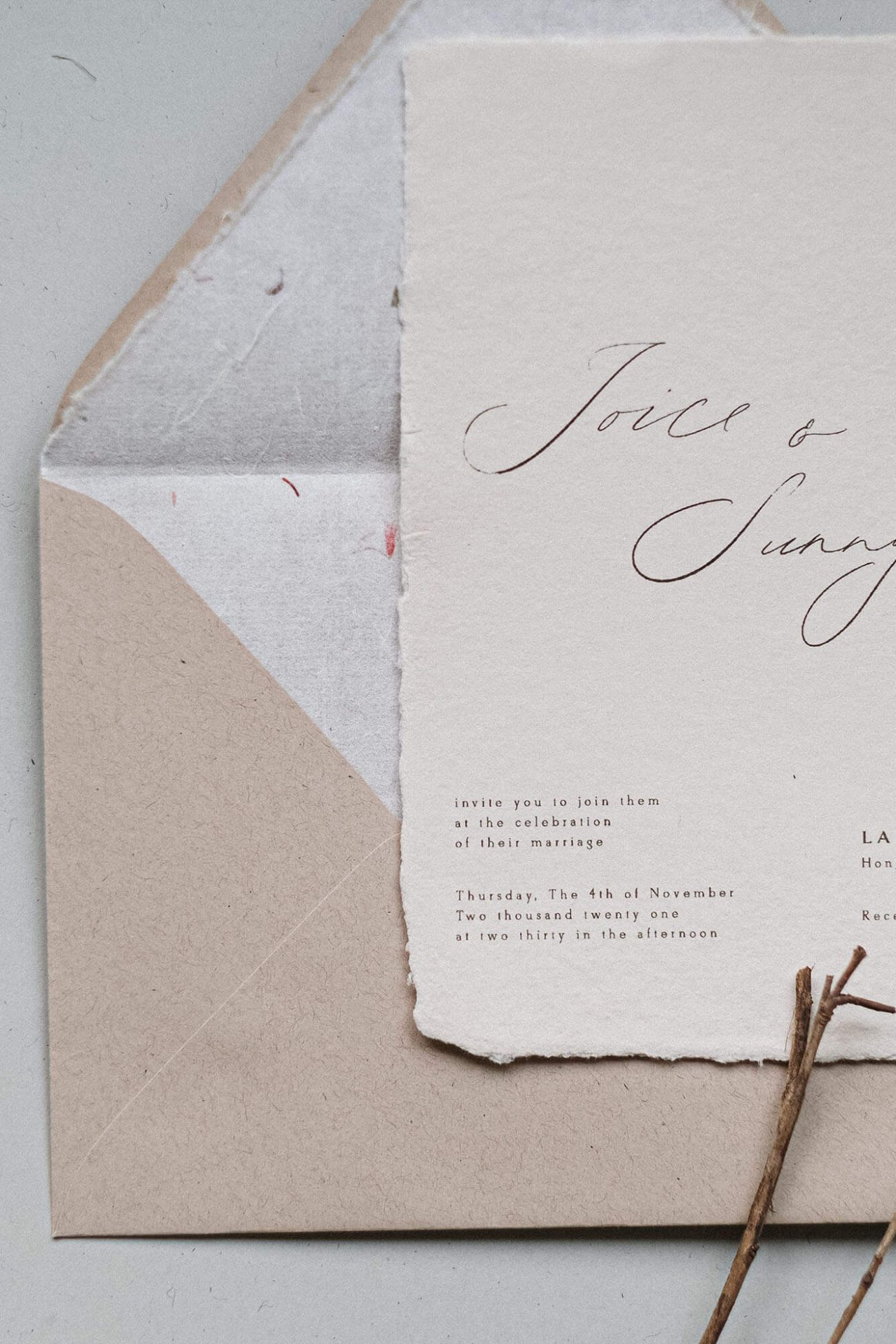 Joice - Japandi/wabisabi Inspired Wedding invitation - Image 2