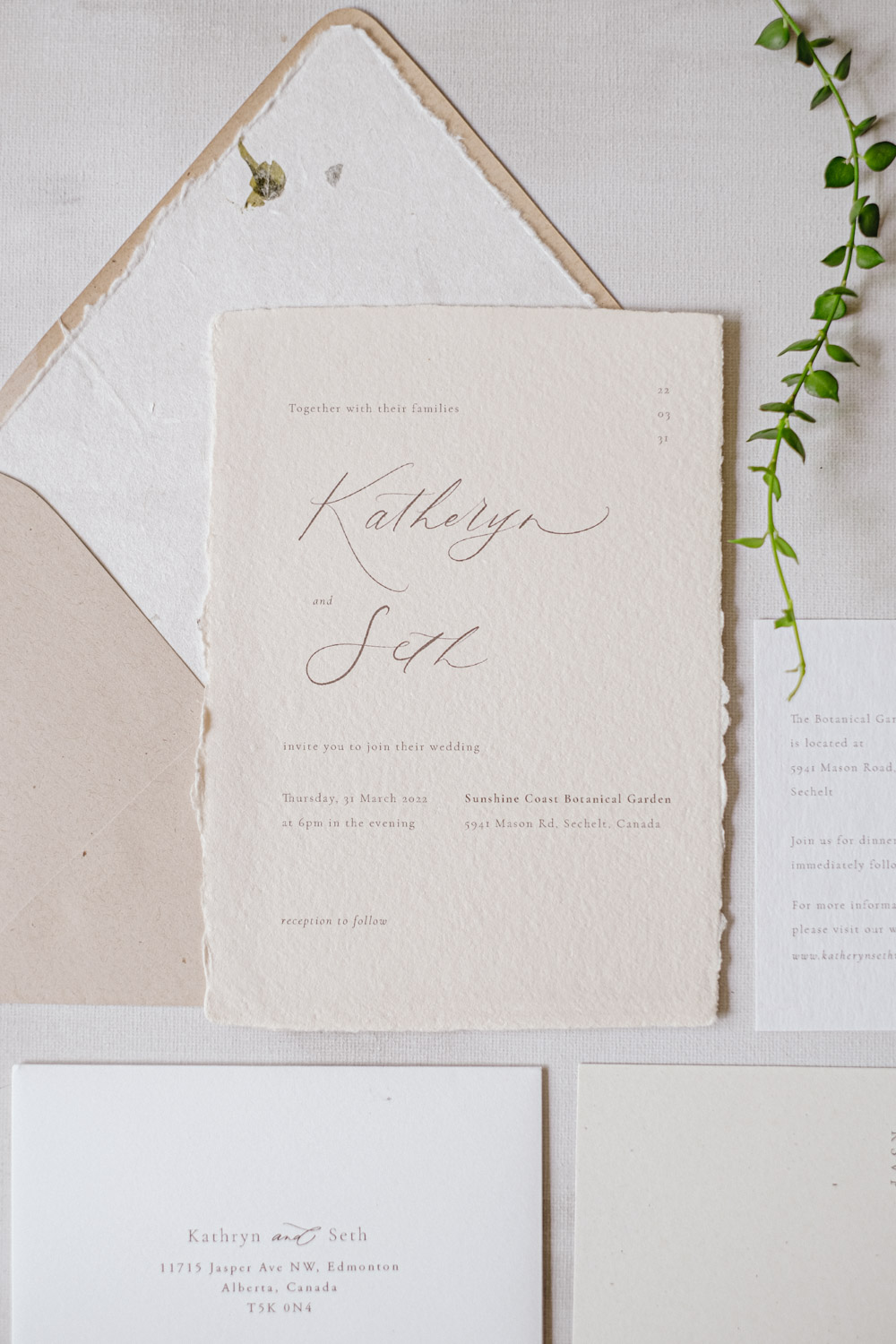 Kathryn -wabi-sabi/ Japandi Inspired Wedding invitation