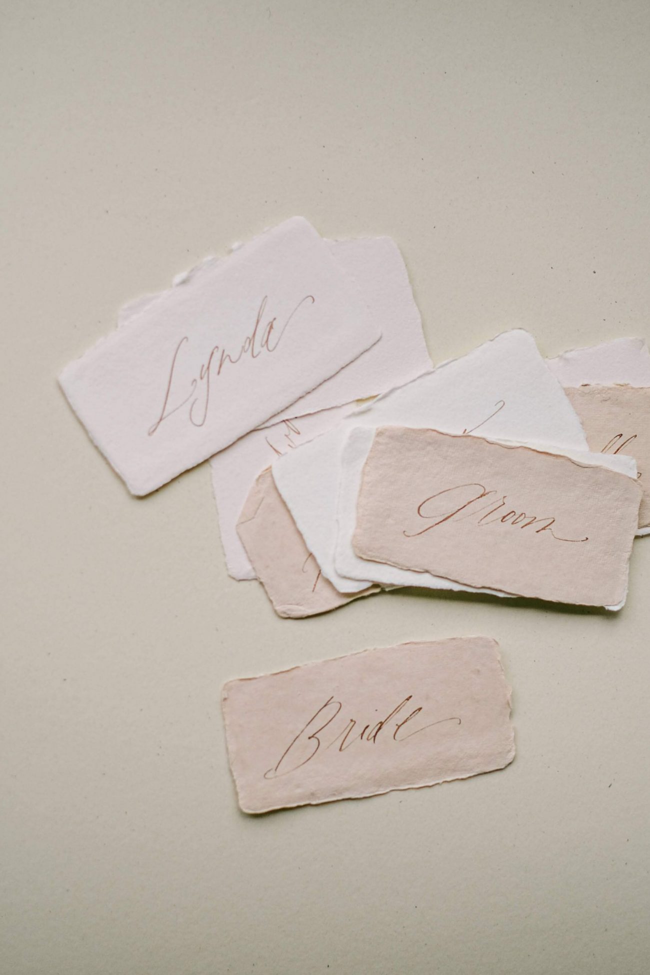 Calligraphy place card | handmade paper place card | Wedding escort cards