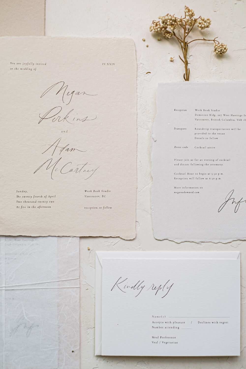 Megan -  Wabi Sabi Inspired Contemporary Wedding invitation