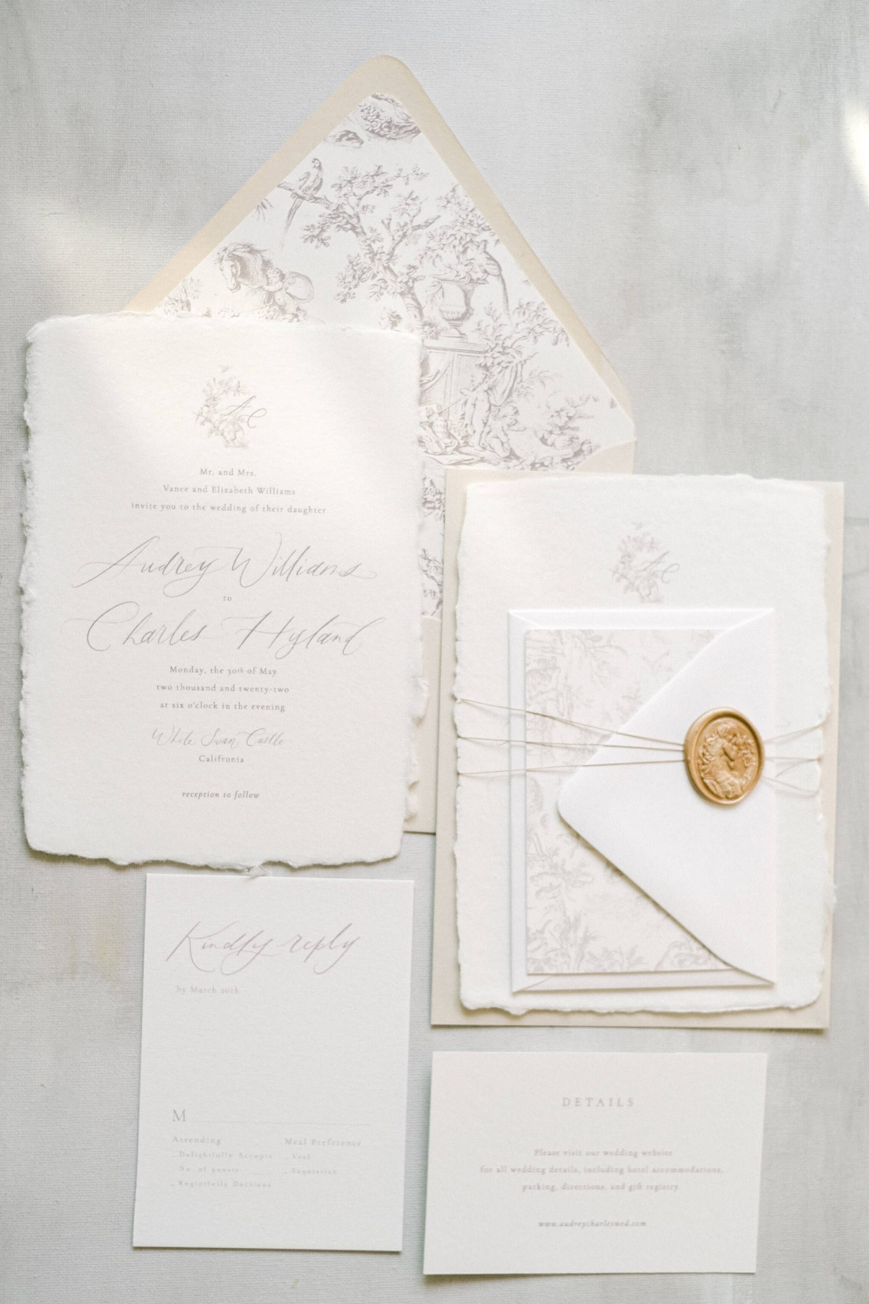 Audrey - Classic Minimal European Wedding Invitation