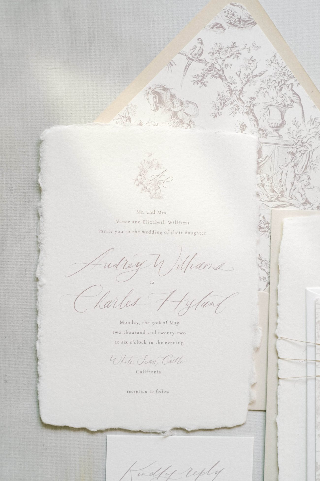 Audrey - Classic Minimal European Wedding Invitation - Image 6