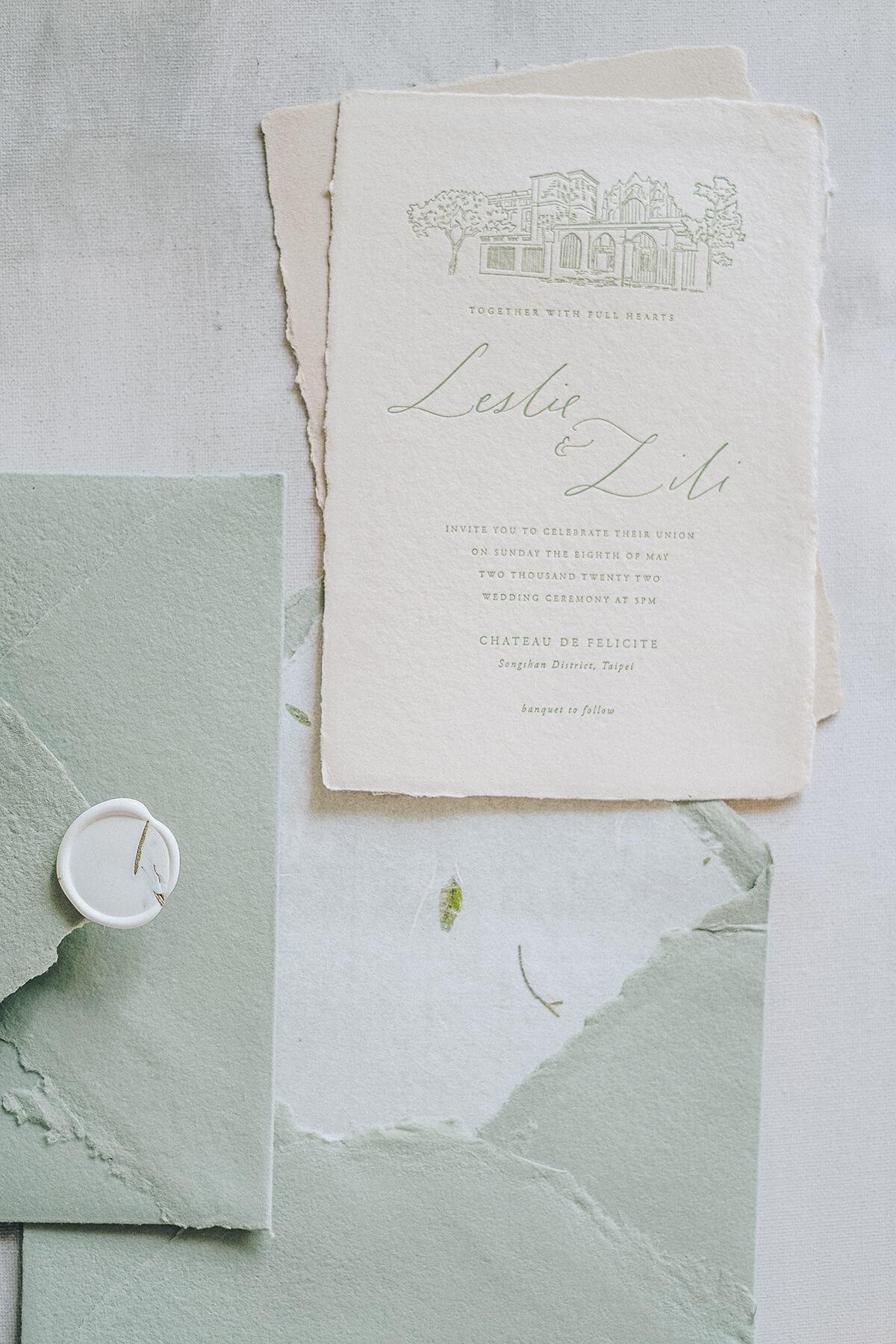Letterpress Wedding invitation